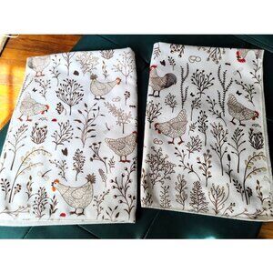 Farmhouse Kitchen Towels Set Rooster Decor Country Cottage Decoration Dish Cloth